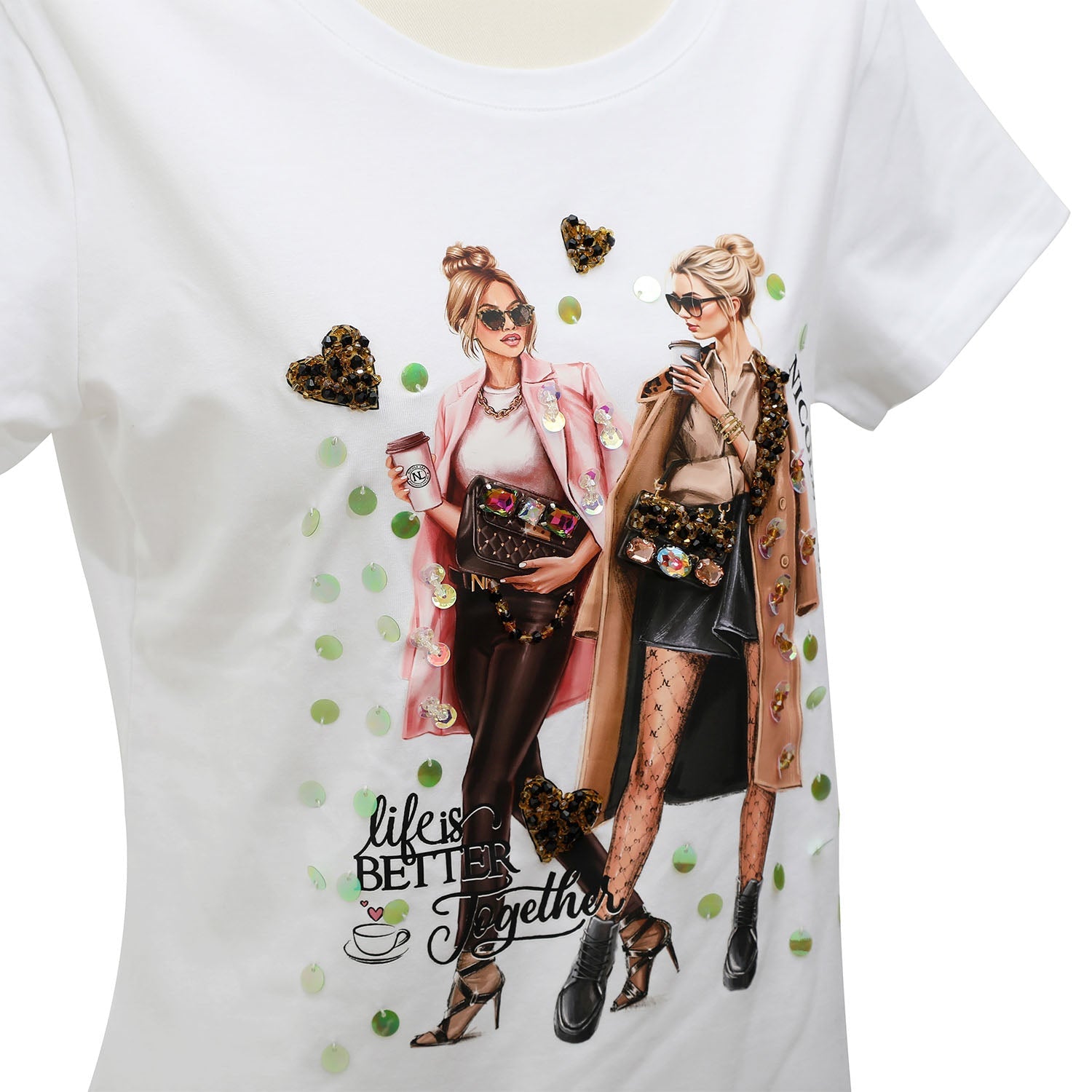 Camiseta manga corta Nicole Lee Ladies Night Blanco - KimondoShop