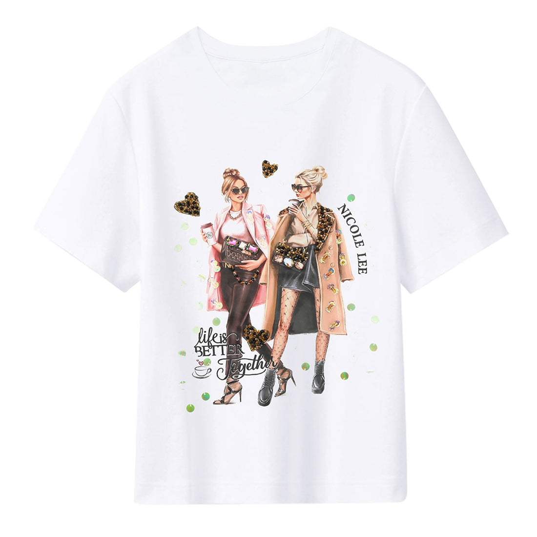 Camiseta manga corta Nicole Lee Ladies Night Blanco - KimondoShop