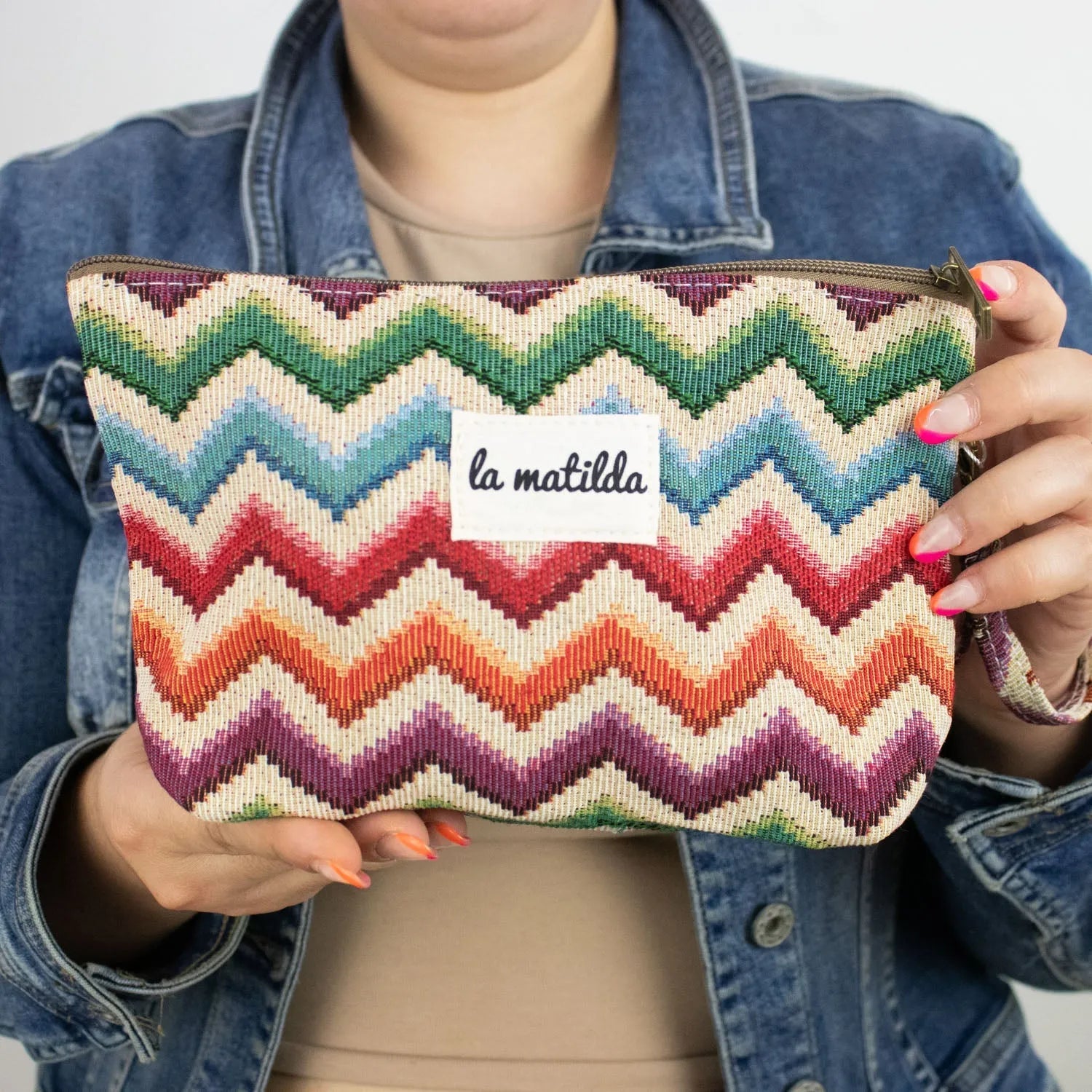 Neceser grande La Matilda Vichy Print Zig Zag - KimondoShop