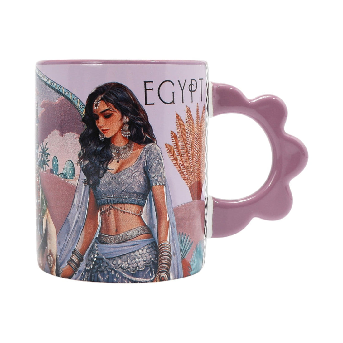 Taza cerámica asa flor Nicole Lee Queen Cleopatra - KimondoShop