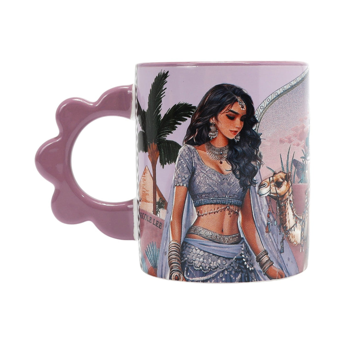 Taza cerámica asa flor Nicole Lee Queen Cleopatra - KimondoShop